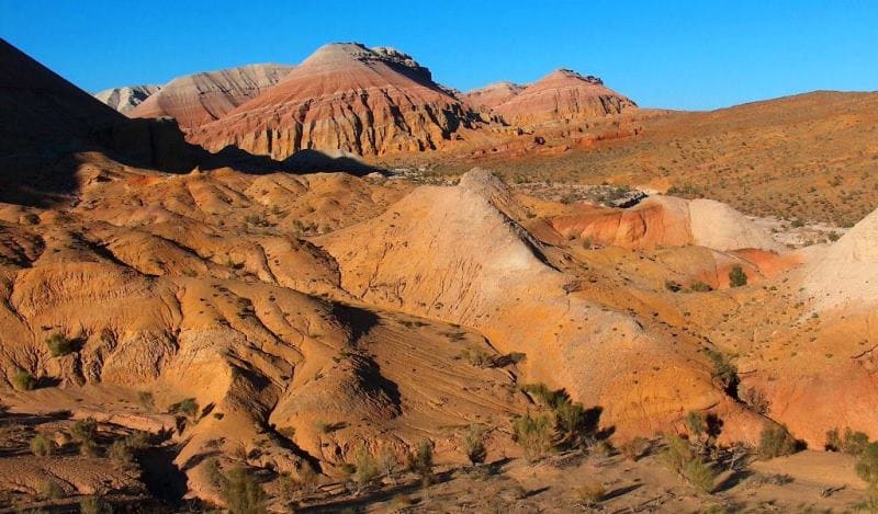 Aktau Mountains. Mounds Altyn-Emel Park.