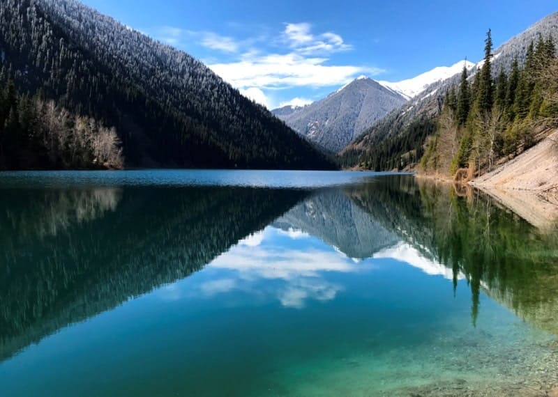 Lake Kolsai is the first on the northern slope of the Kungei Alatau ridge.