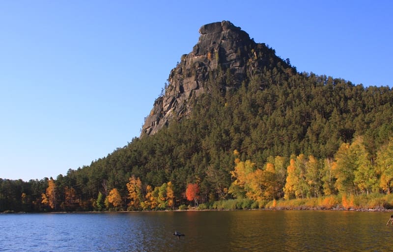 Okzhetpes Rock in Burabay Nature Park.