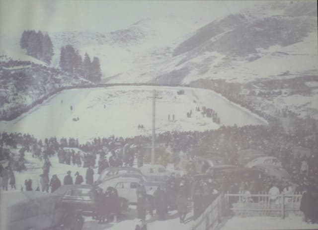 Medeo skating rink. 1950s. From the archive of V.I. Stepanova.
