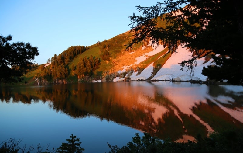 The lake Kedrovoye in West Altai Reserve.