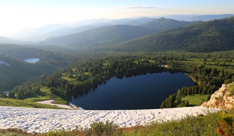 The lake Kedrovoye in West Altai Reserve.