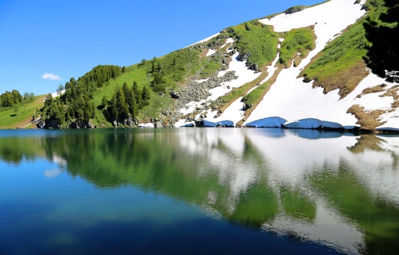 The lake Kedrovoye in West Altai Reserve.