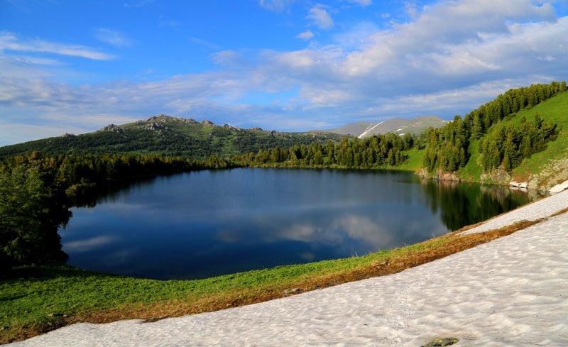 The lake Kedrovoye in West Altai Reserve.