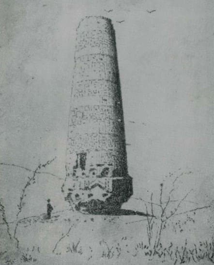 Burana Tower. Drawing by V.V. Vereshchagin. 1869.