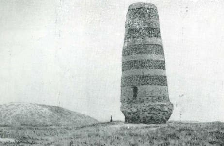 Burana Tower. View from south. Photograph from 1915. Author unknown.
