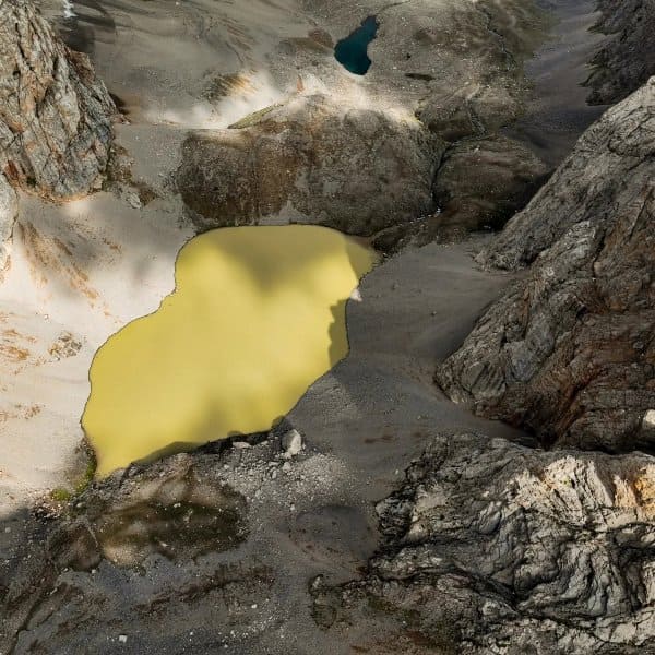 The Middle (yellow) and Lower (blue) Kara-Tokoy Lakes.