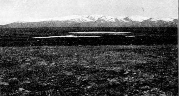 View of Akshirak ridge from Dzhukuchak pass, 4,042 meters above sea level. (The pulse of Asia. 1903).