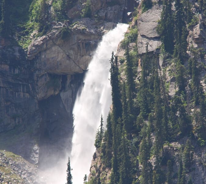 Waterfall "Tears of Barsa" in Barskoon gorge.