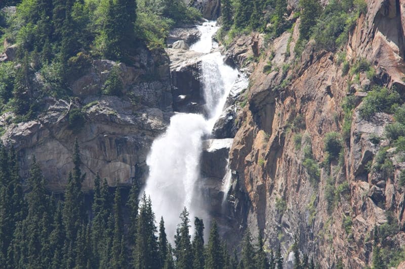 "Bowl of Manas" waterfall in Barskoon gorge. 