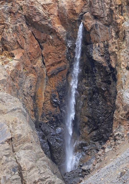 Waterfall "Rocky" in Barskoon gorge.