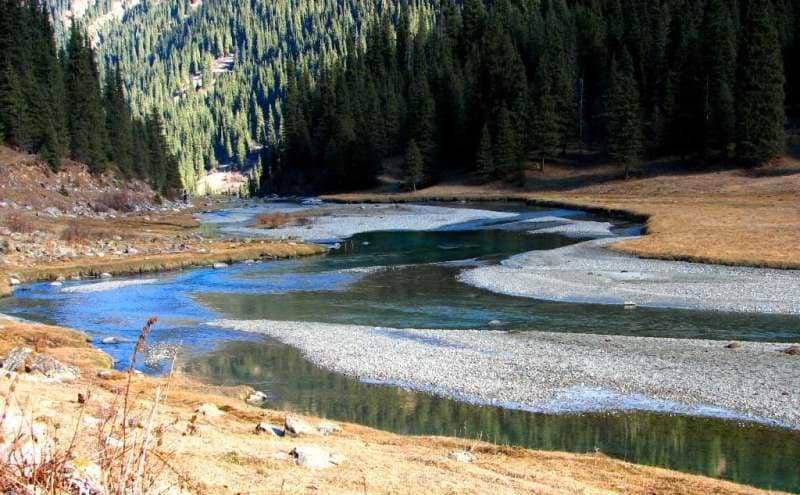 Karakol basin is located in fault zone of northern edge of Issyk-Kul Basin. City of Karakol (formerly Przhevalsk), village of Chelpek, Böryu-Bash, Burma-Su, and others are located on Karakol River.