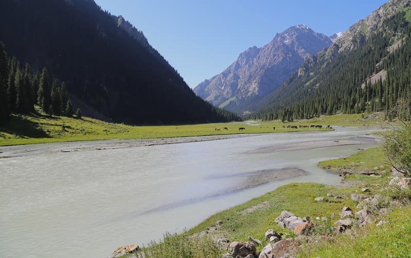 Karakol River is located on northern slope of Terskey Ala-Too Range.
