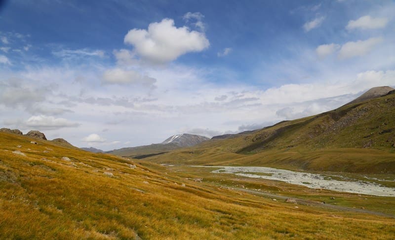 Valley of Uch-Emchek River. Between ridge of same name and the Terskey Ala-Too mountains.