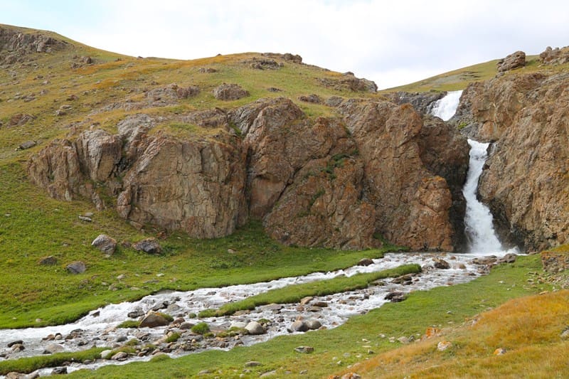 Toguz Bulak South waterfall. Southern slope of Terskey Ala-Too ridge.