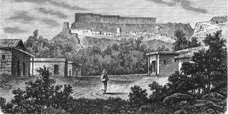 Город Чимкент и цитадель. С рисунка Д. В. Вележева. 1866 год.