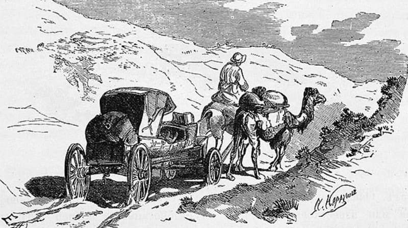 Художник Н. Н. Каразин. Почтовая езда в пустыне Кара-Кум.