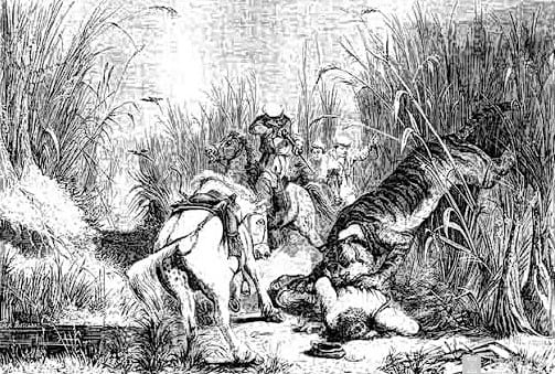 Н. Н. Каразин. "Казаки на охоте за тигром". 1872 год.