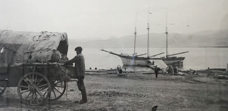 Шхуна на Иссык-Куле. Порт Рыбачье (Балыкчи). 1932 год.