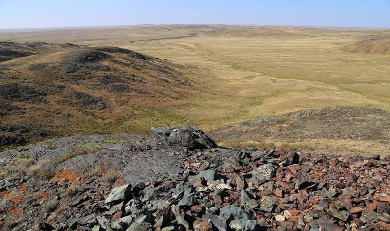 Вид на окрестности с горы Алтыншокы. Улытауский район одноименной области. 2023 год