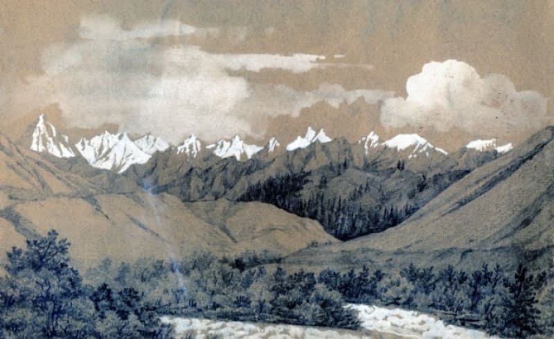 П. М. Кошаров. Вид панорамы Небесного хребта. 1857 – 1858 г.г.