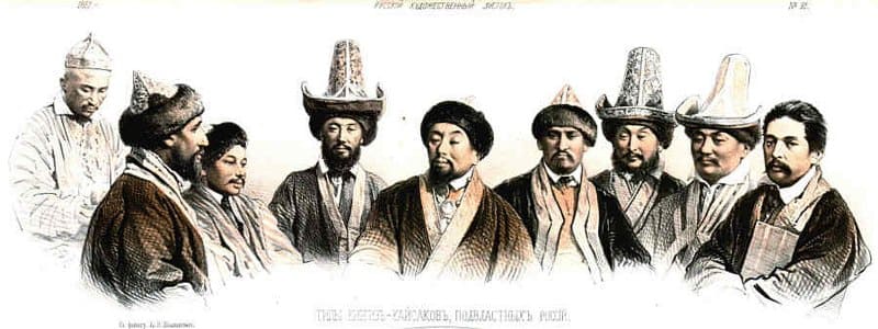 Типы киргиз-кайсаков подвластных Российской империи. Русский художественный эскиз, №21. 1861  год.