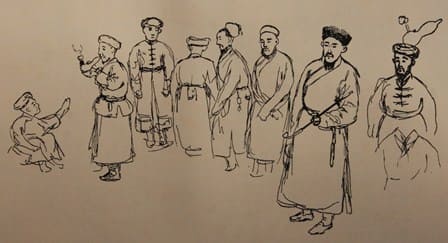 Одежда уйгуров Восточного Туркестана. Перо. 1859 год.