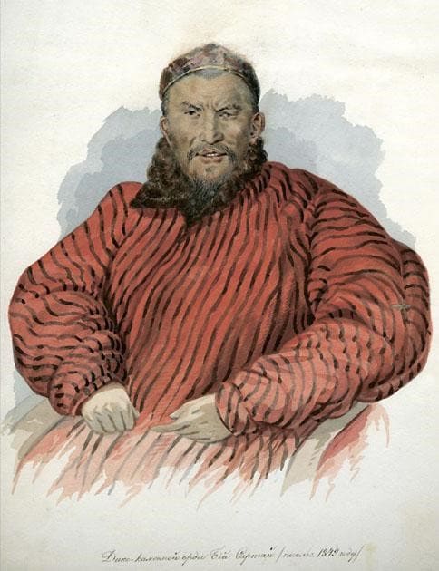 Дикокаменной орды бий Сартай (посольство в 1849 году). Рисунок А. Померанцева.