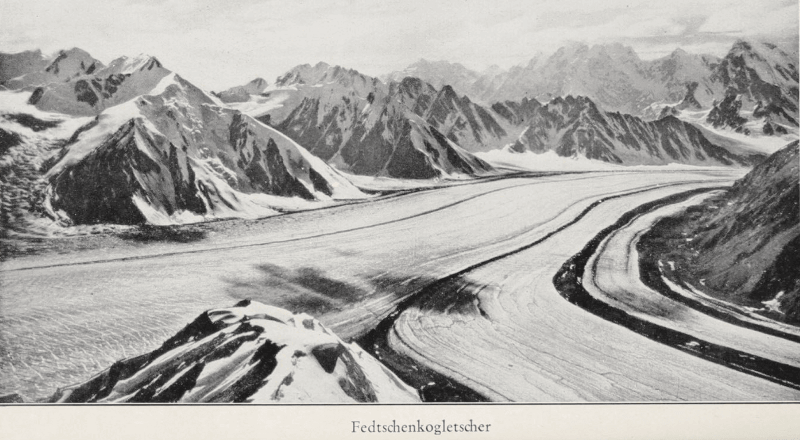 Фотография ледника Федченко. Lentz Wolfgang. 1928.