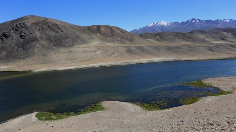 Excursion on lake Yashilkul on Pamir.