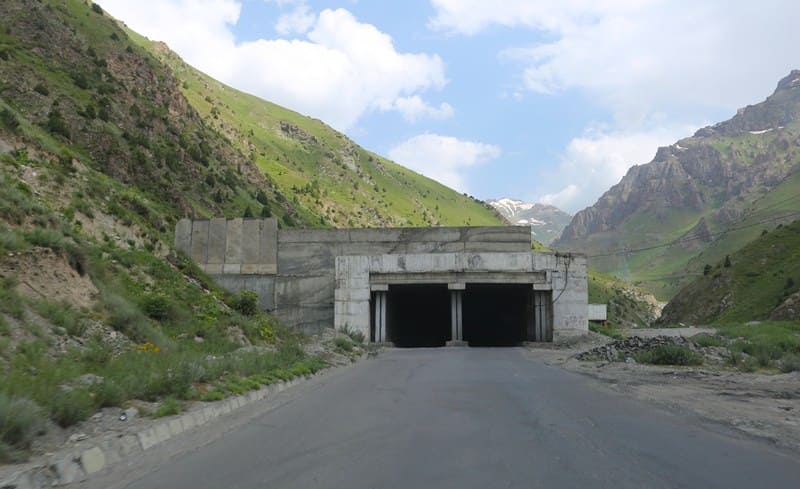 One of the sections of the Dusti tunnels on the southern slope of the Gissar Range.