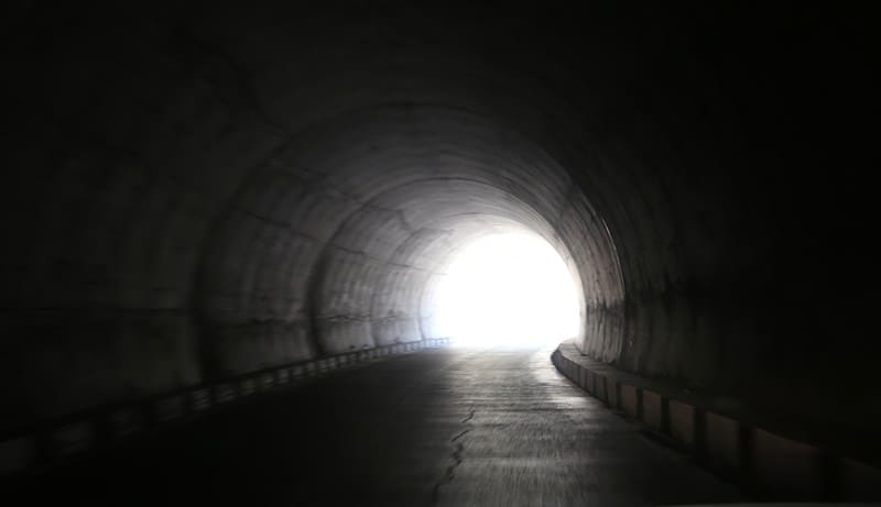 At the exit of the Istiklol tunnel.