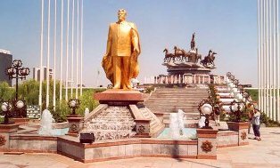 Statue from old President Naizov Turkmenistan.
