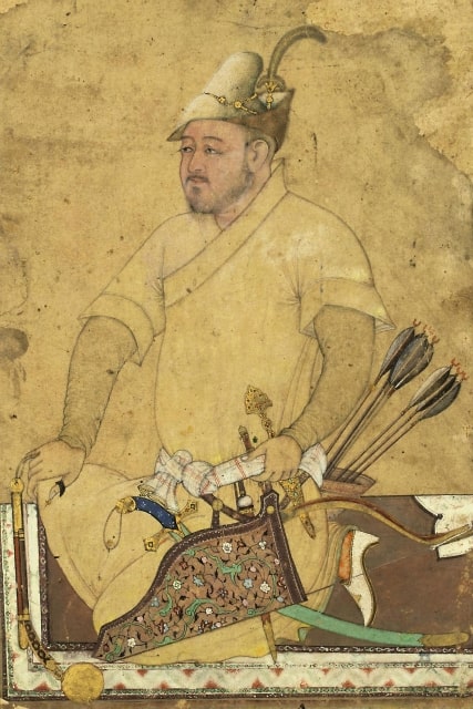 Портрет вооруженного воина узбека середины XVI века.