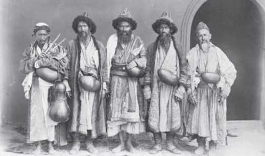 Fergana region. A group of dervishes. 1899 J. Ya. Lutche. Sedentary population of Western Turkestan. MAE. Call. No. 512-143154-22.