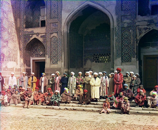 On the Registan. Samarkand. Between 1905 and 1915. Photo by Sergei Prokudin-Gorsky.