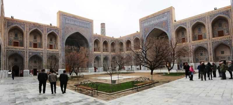 Inner courtyard of the Ulugh Beg Madrasah.