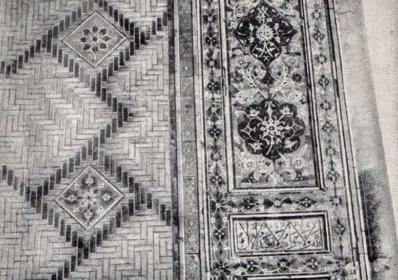 Ulugh Beg Madrasah. Detail of the portal mosaic paneling.