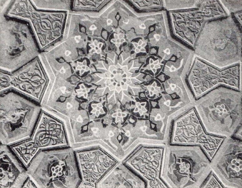 Ulugh Beg Madrasah. Mosaic in the portal niche.