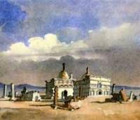 T.G. Shevchenko. Turkmen abby in Kara-Tau. Paper, watercolor (16 × 29.1 cm). (20.VI. 1851 – 13.V. 1857).