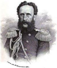 P. K. Uslar on an engraving by I. P. Pozhalostin.