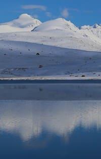 Glacial lake in upper reaches of Aitali River.