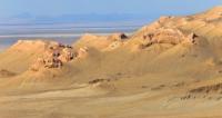Ravine of Kuruksay. Northern cliff Ustyurt plateau.