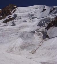 Glacier of Petrov in Ak-Shyirak ridge.