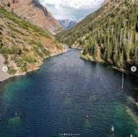 Lake Kara-Tokoy is located on the western slope of the Chatkal Range.