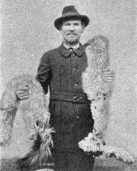 O. E. Nezhivov with animal skins.