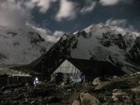 Alp-Navruz camp of climbers on Moskvina glacier.