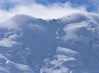 Upper boundary of Nalivkina glacier on northern slope of Kakshaal-Too ridge.