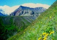 The Fergana Range extends from northwest to southeast.