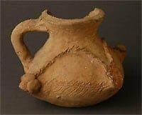 Antique ceramics, a Roman amphora, or an ancient Greek jug. Merke site.